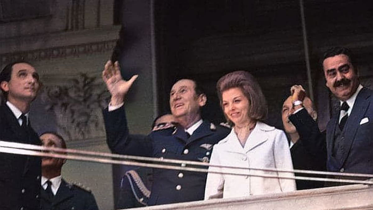 Juan Domingo Perón y su última esposa, Isabel. Foto: Archivo.