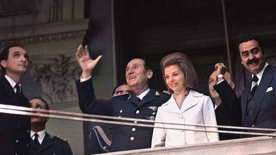 Juan Domingo Perón y su última esposa, Isabel. Foto: Archivo.