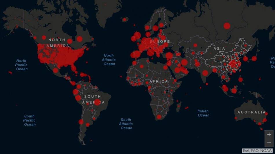 Coronavirus en el mundo, foto artística