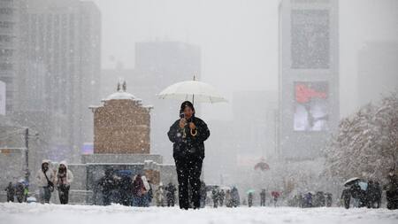 Nieve en Seúl. Fuente: Reuters