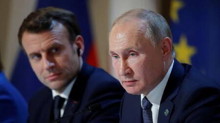 Vladímir Putin y Emmanuel Macron. Foto: Reuters.