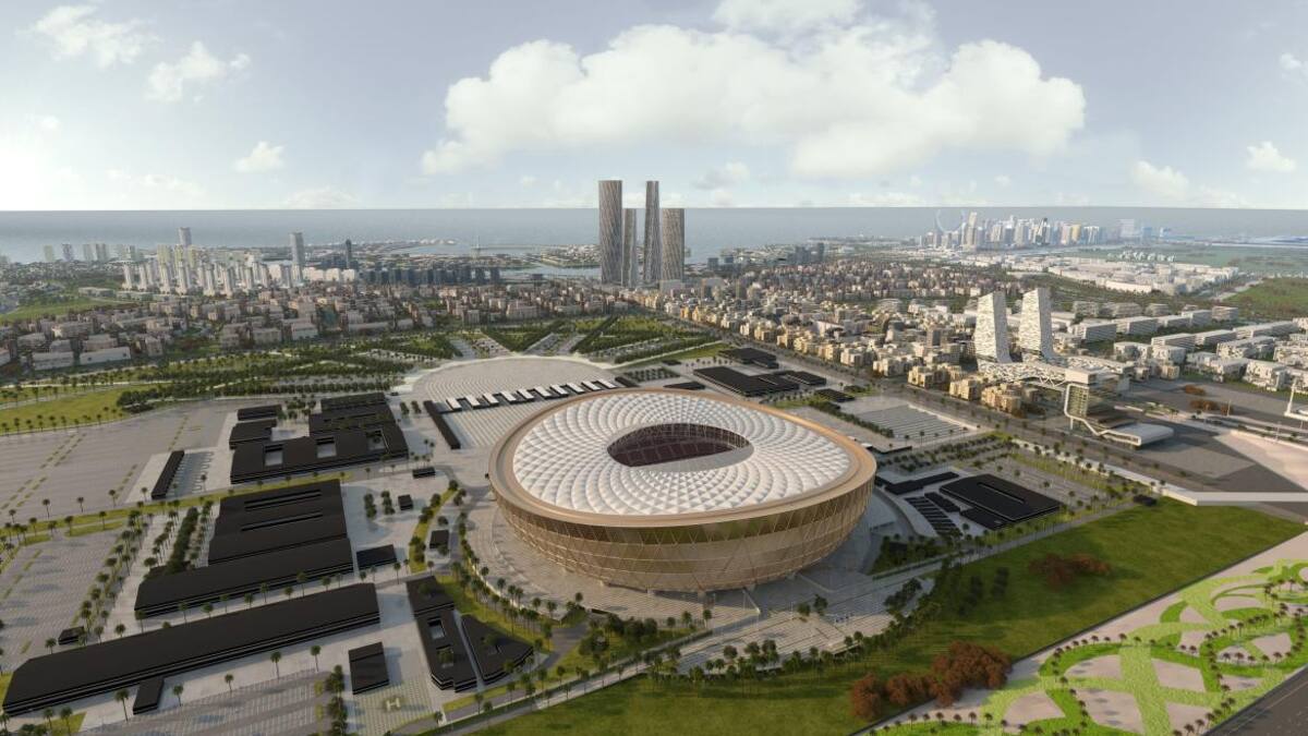 Estadio Lusail, donde se jugará la final del Mundial de Qatar 2022. Foto: NA.