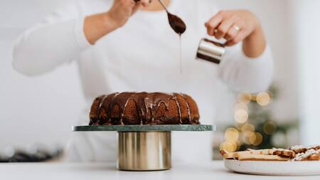 Torta caprese de chocolate.