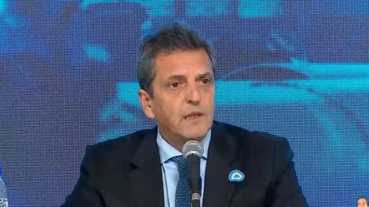 Sergio Massa en la inauguración del gasoducto Néstor Kirchner. Foto: captura de vieo.