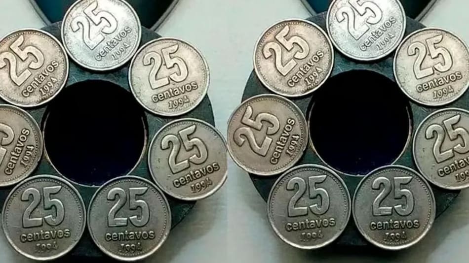 Monedas de 25 centavos. Foto: RadioMitre.