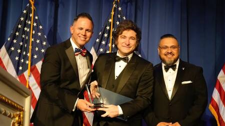 Javier Milei en la gala American Patriots Gala. Foto: Presidencia.