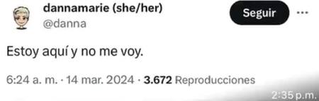 El posteo de la usuaria que no le quiere dar la cuenta a Danna Paola. Foto: X.