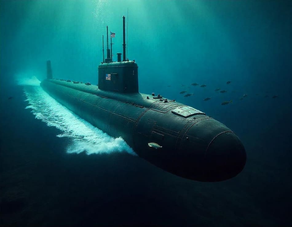 Estados Unidos desarrolla un nuevo submarino. Foto: IA Freepik