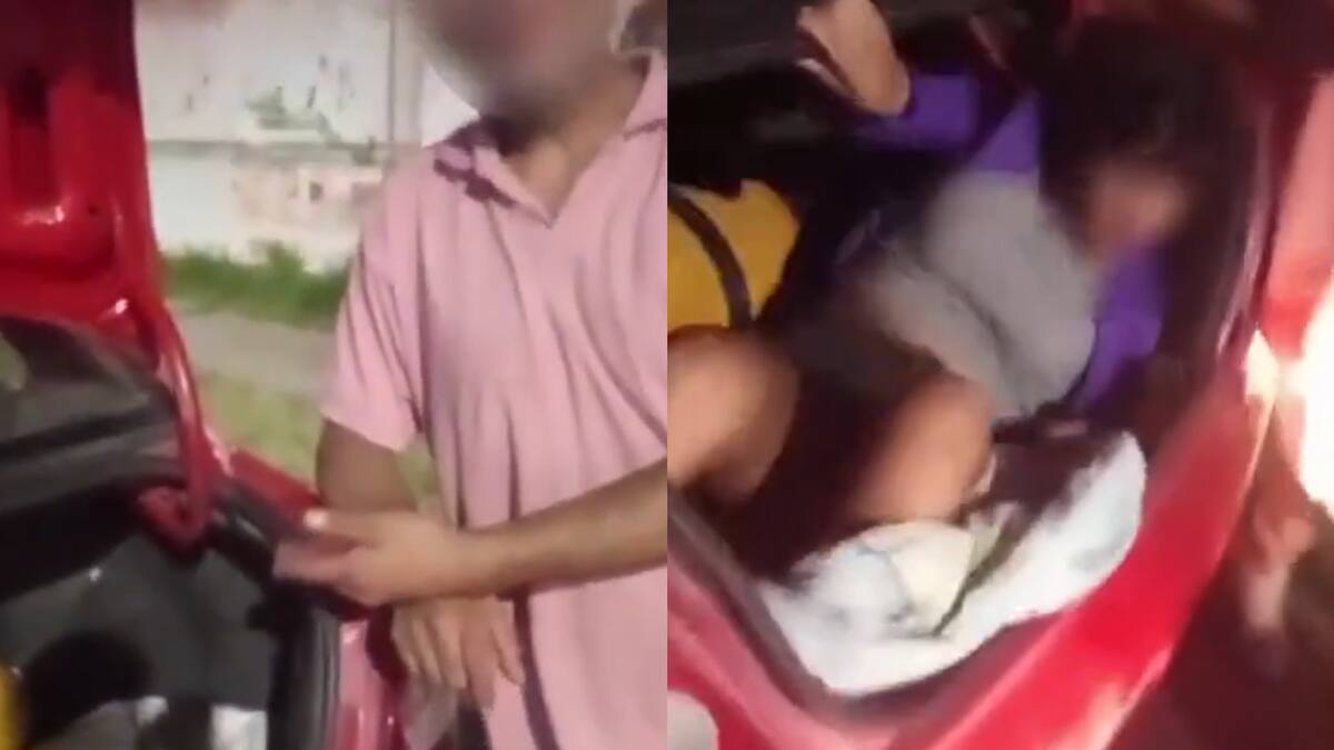 Un taxista llevaba a su pareja en el baúl.