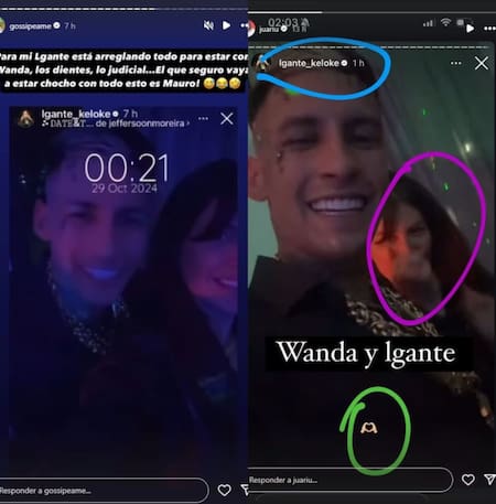 L-Gante celebró con Wanda Nara. (Foto: Captura Instagram /juariu /gossipeame)