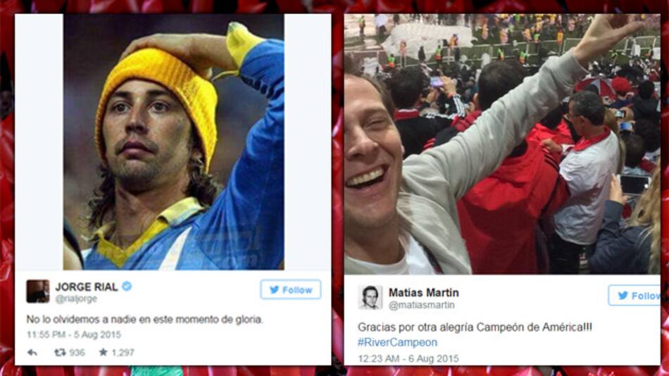 Festejos de famosos hinchas de River