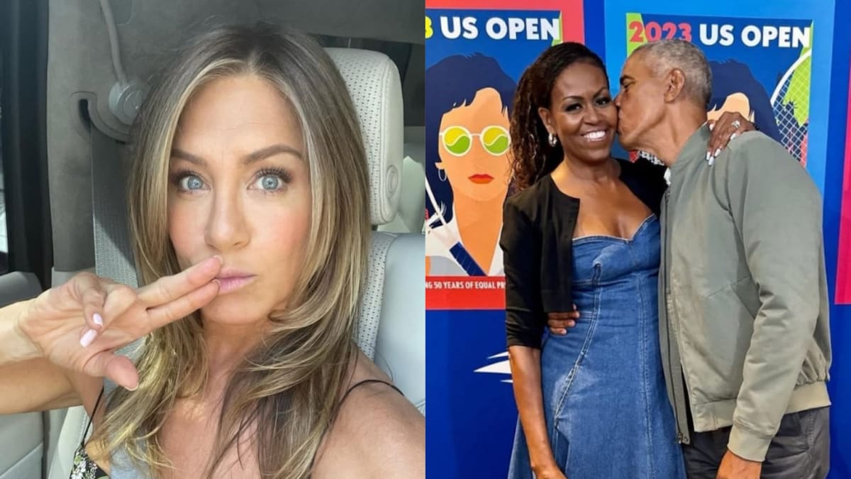 Jennifer Aniston, Barack Obama y Michelle Obama. Foto: Instagram / jenniferaniston - barackobama.