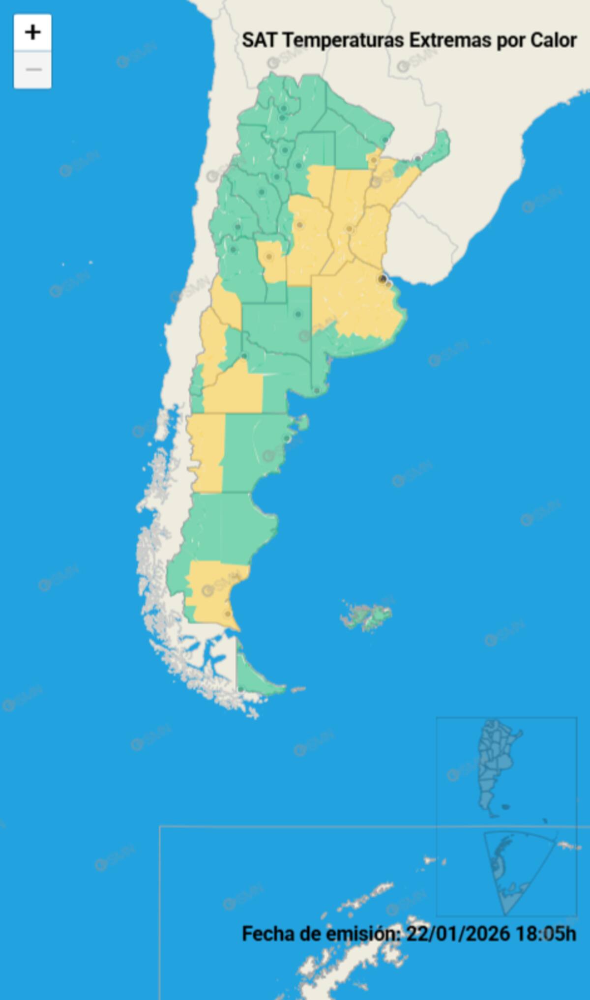 Muchas provincias bajo alerta por temperaturas extremas.
