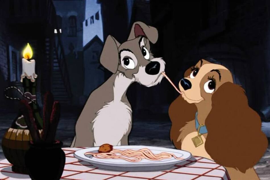 Película La dama y el vagabundo. Foto: Pinterest.