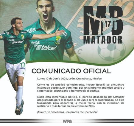 Mauro Boselli tuvo que postergar su partido de despedida. Foto: Instagram.