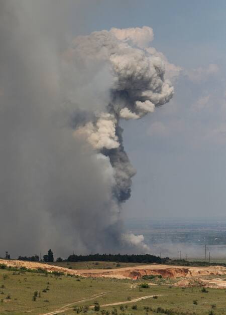 Incendio en Crimea. Foto: Reuters.