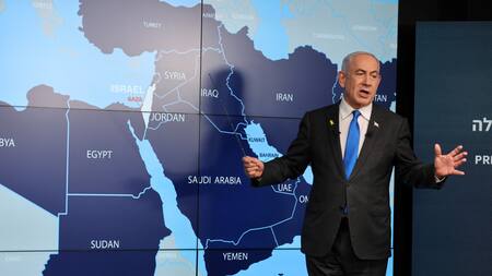 Benjamin Netanyahu sobre el control de Israel sobre el corredor de Filadelfia. Foto: REUTERS.