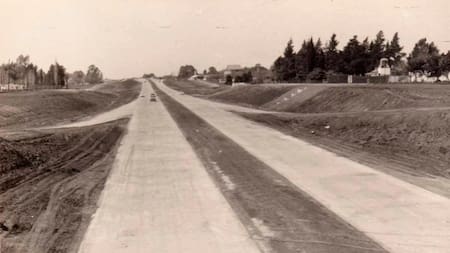 La Ruta Panamericana en sus inicios. Foto: NA.