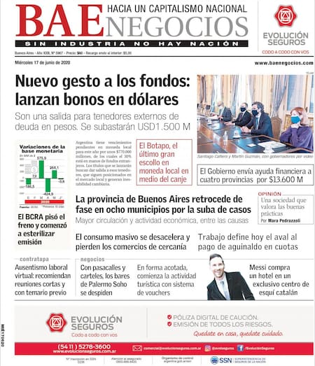 Tapas de diarios, BAE Negocios, miércoles 17 de junio de 2020