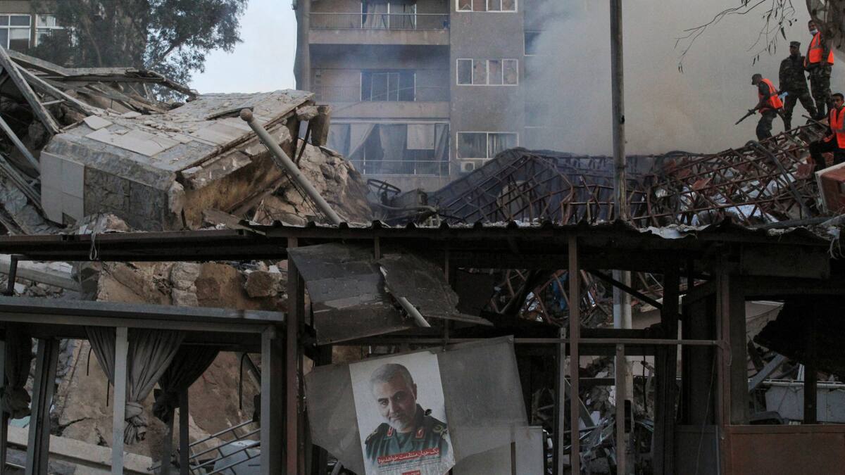 Ataque israelí en Siria contra embajada iraní. Foto: Reuters.