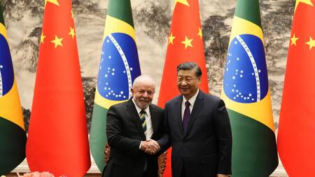 Lula da Silva junto a Xi Jinping en su visita a China. Foto: EFE