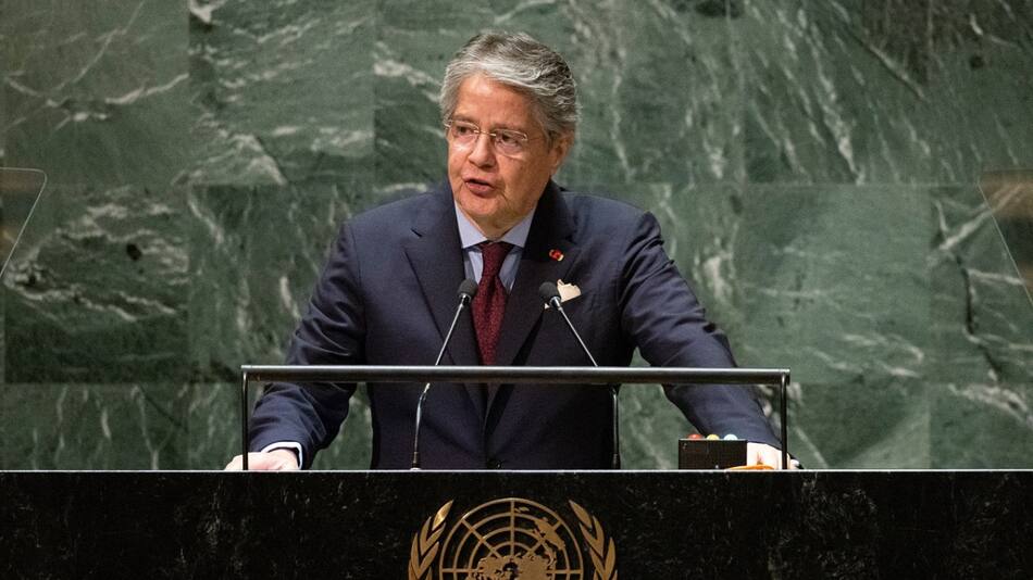 Guillermo Lasso en la Asamblea General de la ONU. Foto: Reuters.