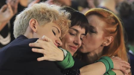 Conferencia de presa de Actrices Argentinas en el Hotel Bauen, Anahí de la Fuente, NA
