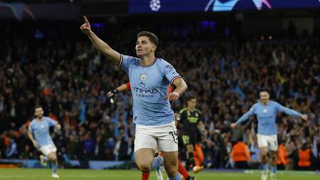 Julián Álvarez; Manchester City gol histórico. Foto: Reuters.