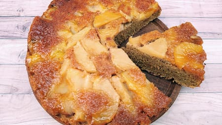 Tarta invertida de manzana