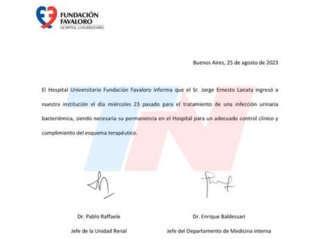 Parte médico Jorge Lanata