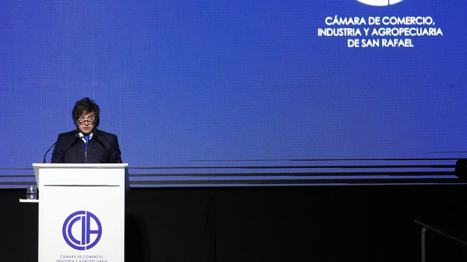 Javier Milei en la Cámara de Comercio, Industria y Agropecuaria de San Rafael.
