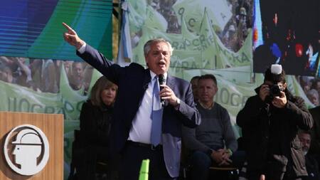 Alberto Fernández, acto de UOCRA, NA