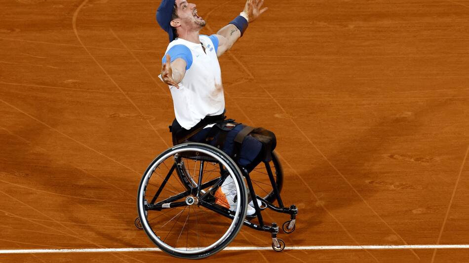 Festejo de Gustavo Fernández en los Juegos Paralímpicos París 2024. Foto: REUTERS.