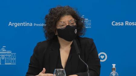 Carla Vizzotti, ministra de Salud, captura YouTube