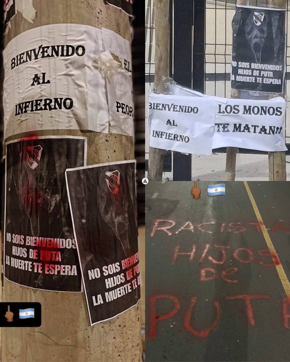 Duras amenazas contra los hinchas de River. Foto: X @sudanalytics_