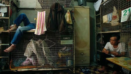 Jaulas de Hong Kong, China. Foto: Reuters.