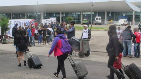 Protesta de maleteros en Mar del Plata
