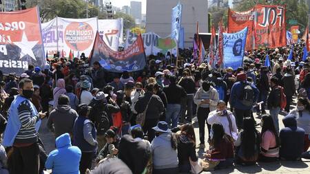 Organizaciones sociales, marcha, reclamo, protesta, Obelisco, NA