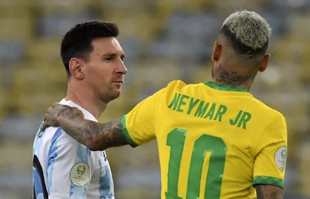 Selección Argentina vs. Selección de Brasil, Messi y Neymar, NA