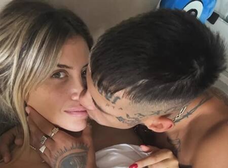 Wanda Nara y L-Gante. Foto: NA.