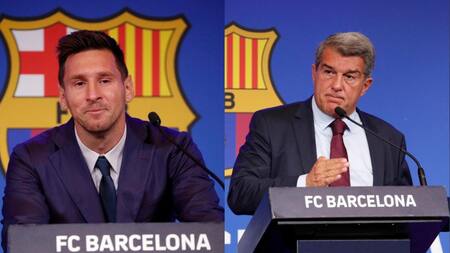 Lionel Messi y Joan Laporta, Barcelona FC. Fotos: REUTERS