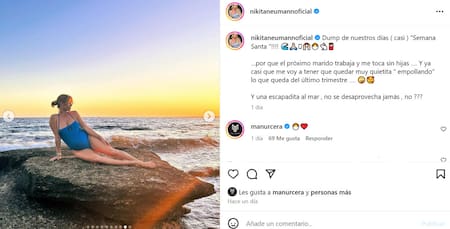 El posteo de Nicole Neumann. Foto: Instagram.