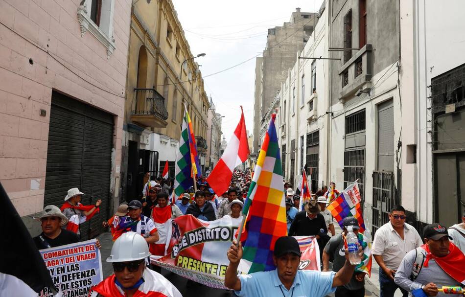 Jornada de manifestaciones en Perú. Foto: REUTERS