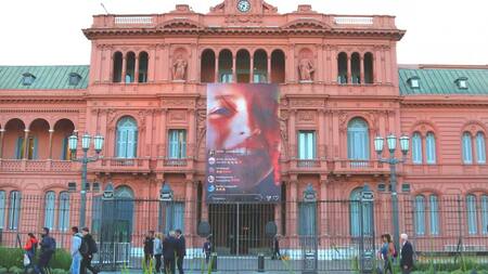 Día Mundial de Donación de órganos: gigantografía con Justina Lo Cane en Casa Rosada (Foto: Twitter)