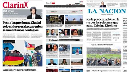 Tapas de diarios, lunes 15 de junio de 2020