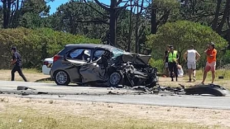 Choque frontal en Punta del Este. Foto: NA.