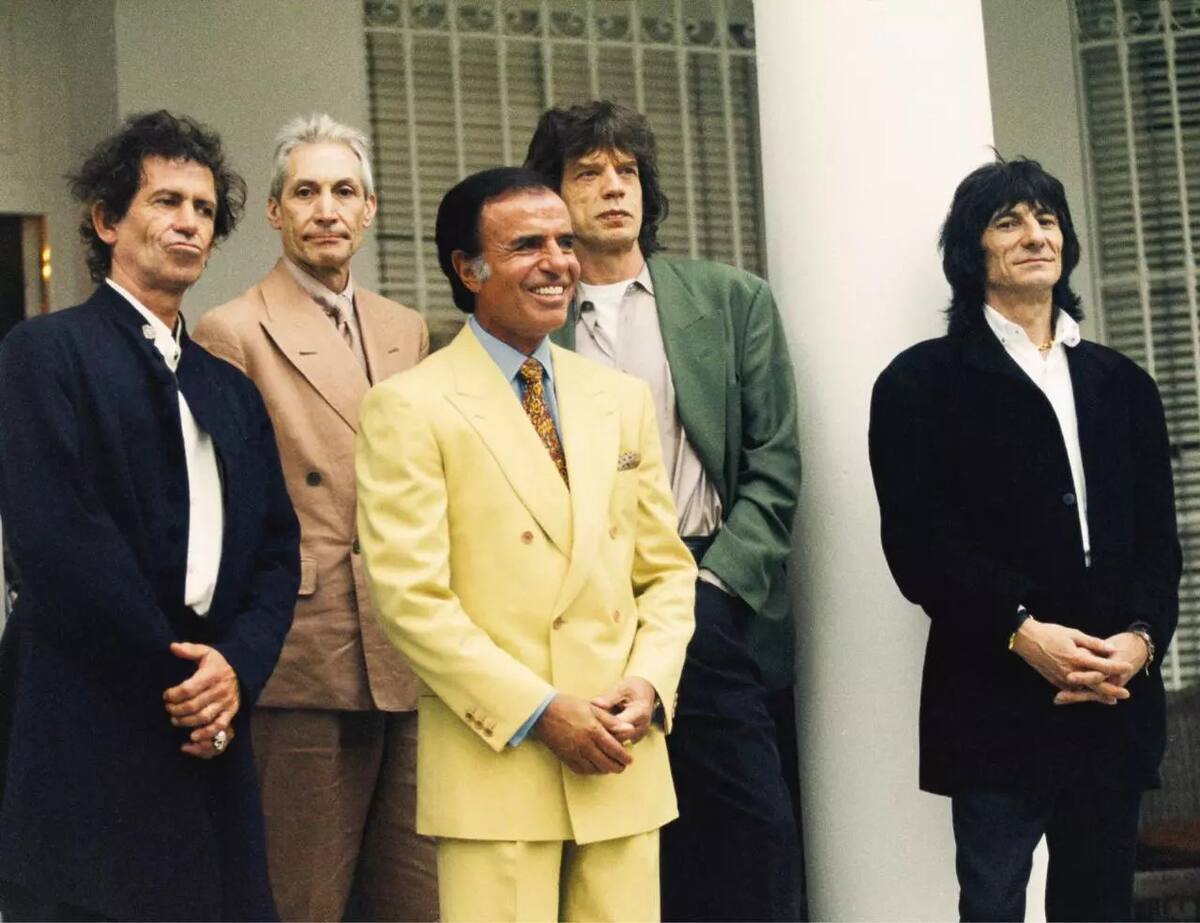 Menem con los Rolling Stones en Olivos. Foto: Víctor Bugge.