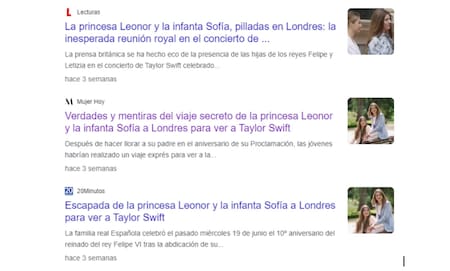 Princesa Leonor e Infanta Sofía, noticias relacionadas. Foto: captura de pantalla.