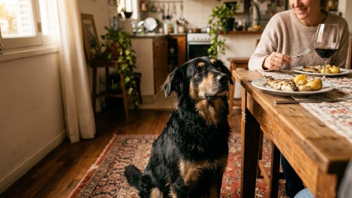 ¿Tu perro te mira fijo mientras comés? (Foto Gemini)