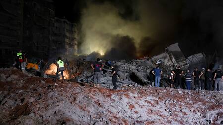 Bombardeo de Israel sobre Beirut, capital del Líbano. Foto: Reuters